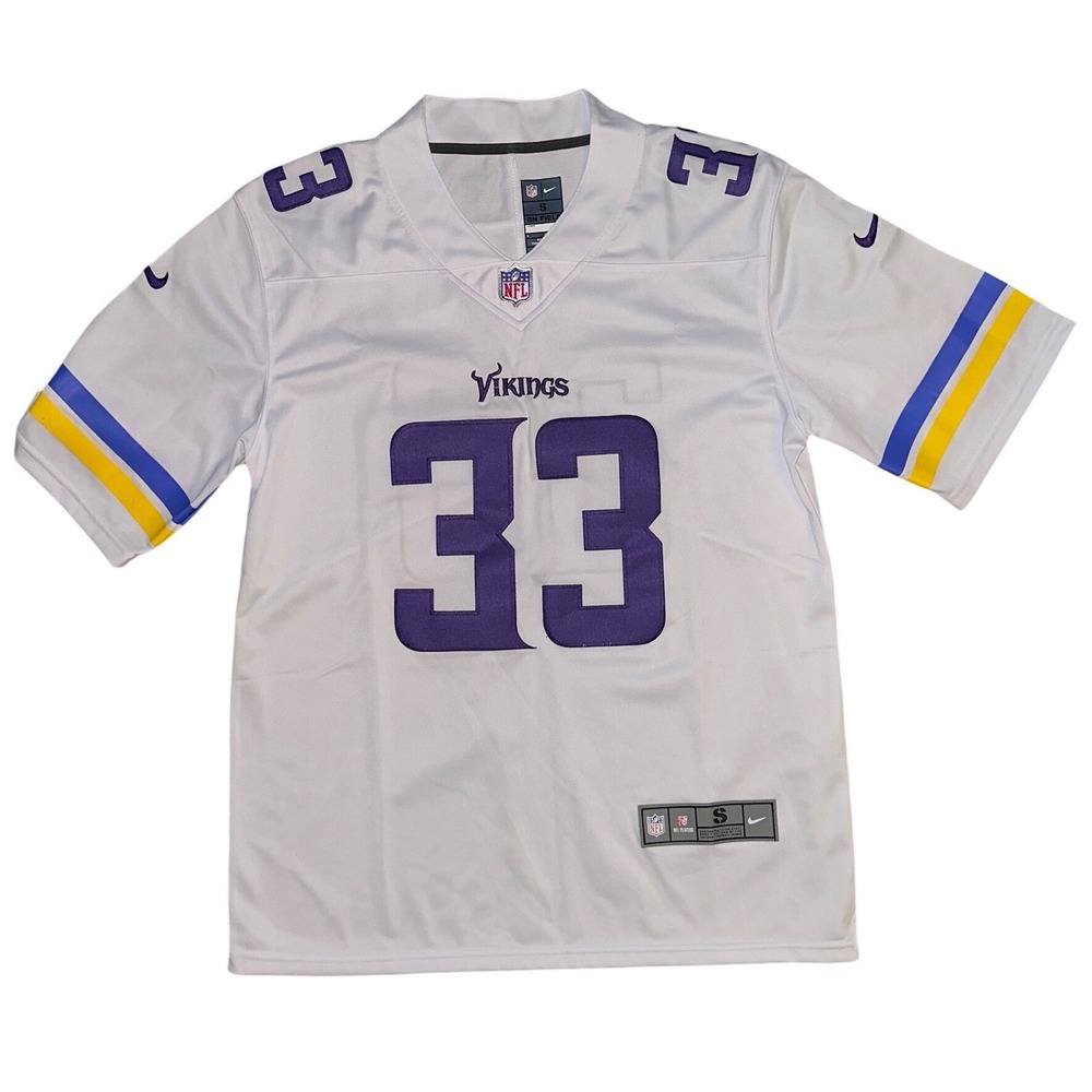 Nike Minnesota Vikings Dalvin Cook 33 White Away Jersey Mens Small NFL On Field